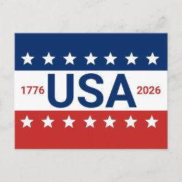 Postal EE. UU. 1776 2026 250º Aniversario Rojo Blanco Azu