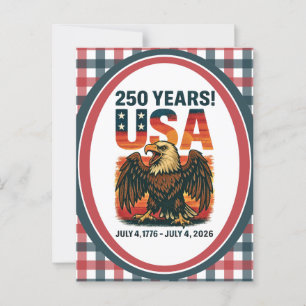 Postal EE. UU. 250 Años – Águila Calva Patriótica 4 de ju