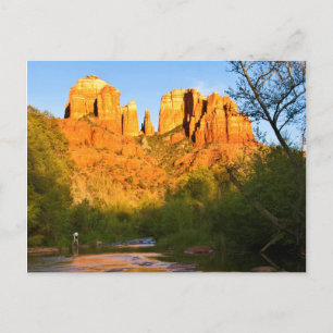 Postal EE.UU., Arizona. Rock de la Catedral al atardecer