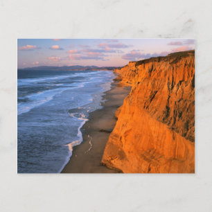 Postal EE. UU., California, Acantilados en la playa estat