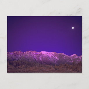 Postal EE. UU., California, Alabama Hills. Puesta de luna