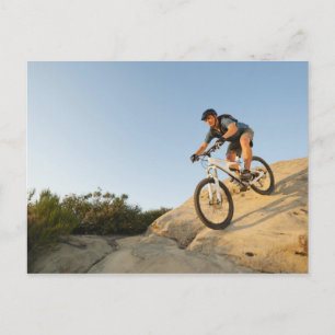 Postal EE.UU., California, Laguna Beach, Man en bicicleta