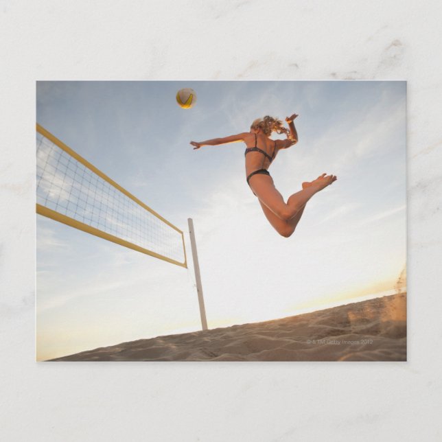 Postal EE.UU., California, Los Ángeles, mujer jugando 2 (Anverso)