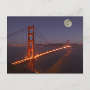 Postal EE. UU., California, Marin. Salida de la luna sobr