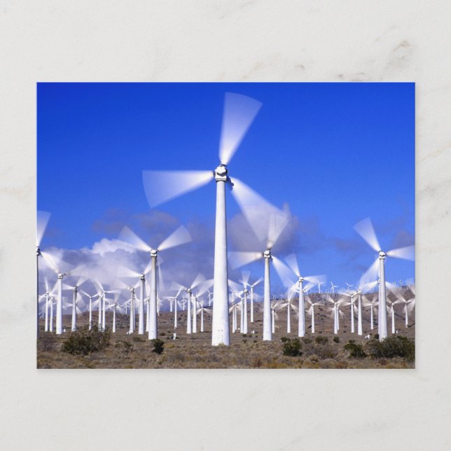 Postal EE.UU., California, Mojave. Vista de una turbina e (Anverso)
