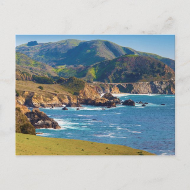 Postal EE.UU., California. Panorama De Big Sur Con Bixby (Anverso)