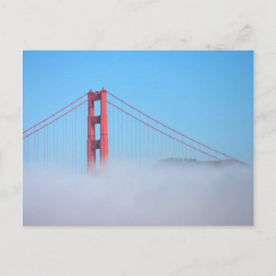 Postal EE. UU., California. Puente Golden Gate por la mañ
