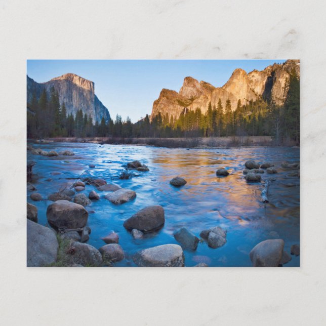 Postal EE. UU., California. Reflejos rocosos en Merced (Anverso)