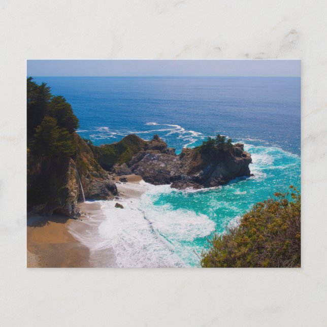 Postal EE.UU., California. Vista De Las Cataratas De Mcwa (Anverso)