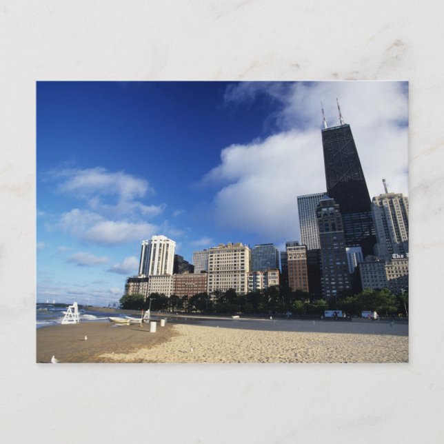 Postal EE.UU., Chicago, Illinois, Oak Street Beach y (Anverso)