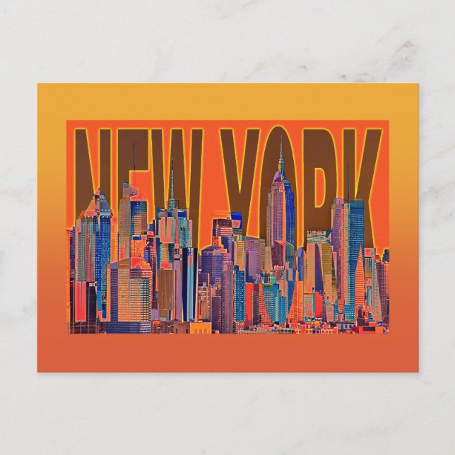 Postal EE. UU. ciudad de Nueva York horizonte de Manhatta (Anverso)