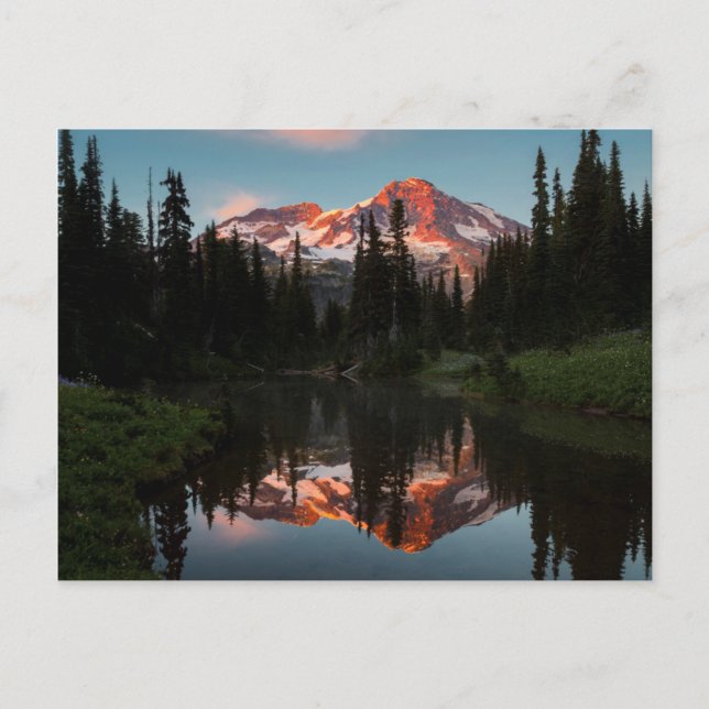 Postal EE. UU., Estado de Washington. Reflejado en el Mt. (Anverso)