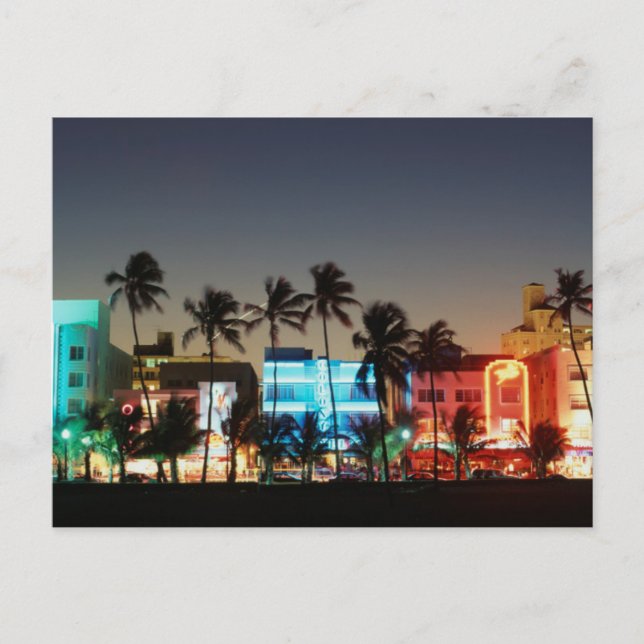 Postal EE.UU., Florida, Miami Beach, Ocean Drive, Art Dec (Anverso)