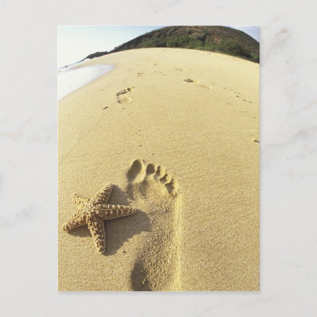 Postal EE.UU., Hawaii, Maui, Makena Beach, Footprint y (Anverso)