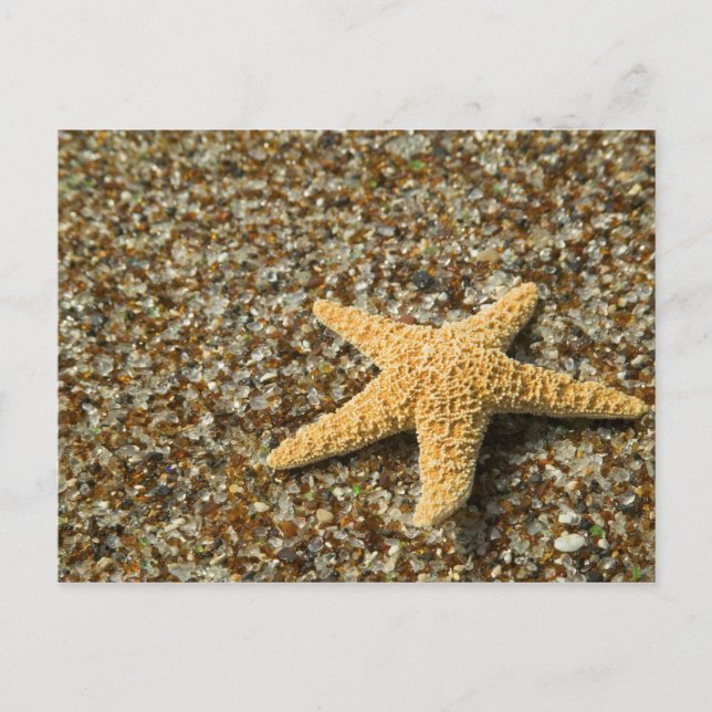 Postal EE. UU., HI, Kauai, Glass Beach con estrellas de m (Anverso)