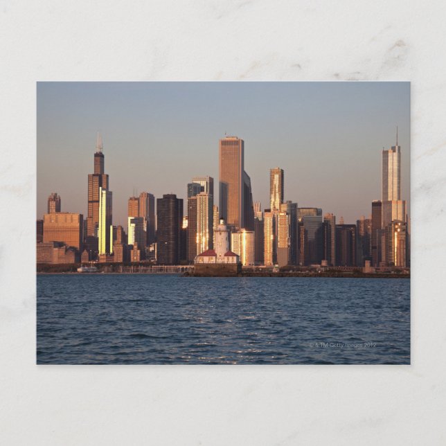 Postal EE.UU., Illinois, Chicago, City skyline sobre el l (Anverso)