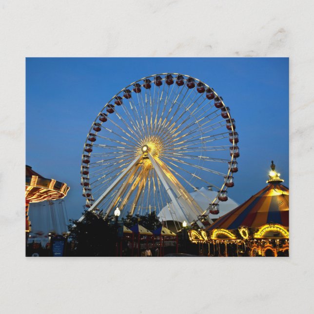 Postal EE.UU., Illinois, Chicago, Cityscaps, Luz (Anverso)