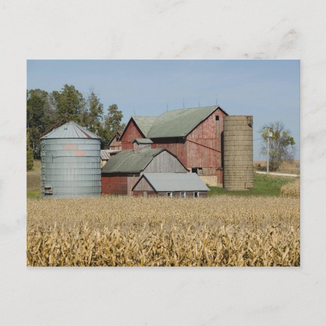 Postal EE. UU., IOWA, Froelich: Granja antigua (Anverso)