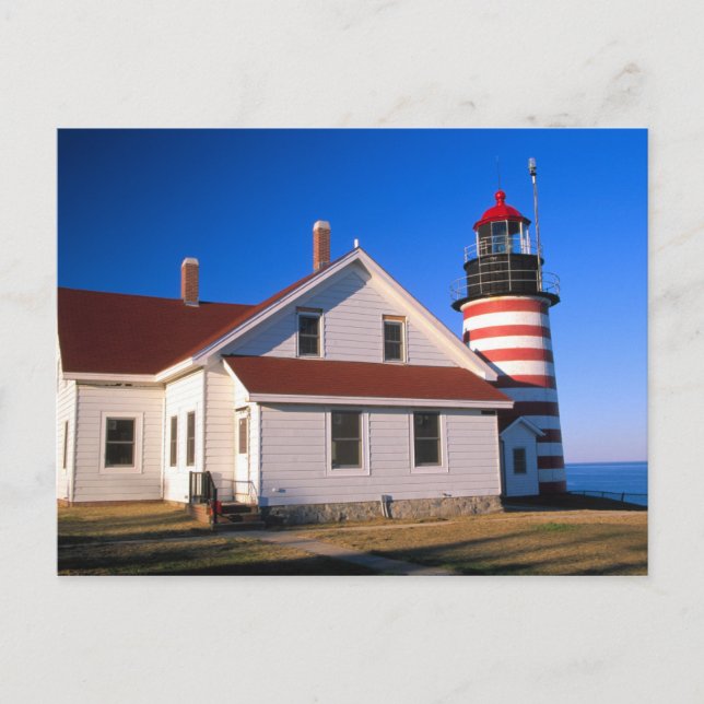 Postal EE. UU., Maine.  Faro de West Quoddy cerca (Anverso)