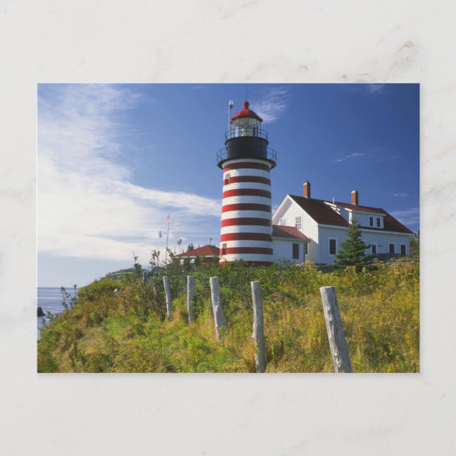 Postal EE.UU., Maine, Lubec. Faro West Quoddy Head (Anverso)