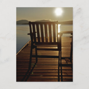 Postal EE. UU., Maine, Rockwood. Una silla con vista a