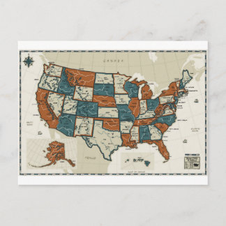 Postal EE.UU. - Mapa de cosecha