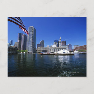 Postal EE.UU., Massachusetts, Boston skyline y Financial