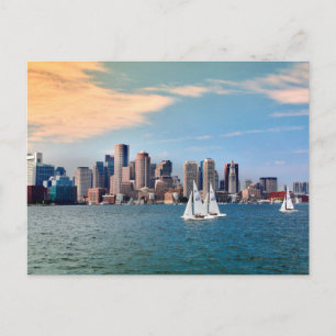 Postal EE. UU., Massachusetts. Perfil urbano del paseo ma