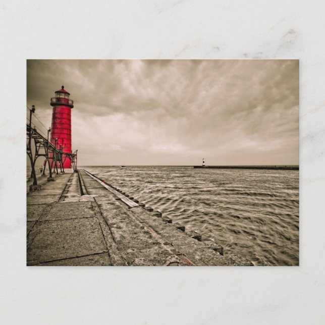 Postal EE.UU., Michigan, faro de Grand Haven (Anverso)