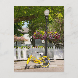 Postal EE.UU., Michigan, isla Mackinac. Bicicleta amarill