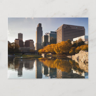 Postal EE.UU., Nebraska, Omaha, Gene Leahy Mall, Skyline
