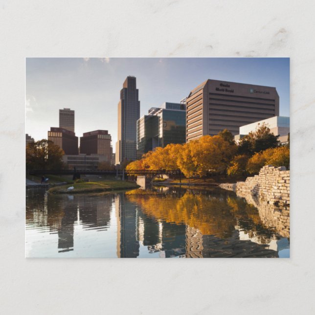 Postal EE.UU., Nebraska, Omaha, Gene Leahy Mall, Skyline (Anverso)