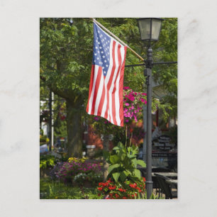Postal EE. UU., Nueva York, Lewiston. Bandera americana a