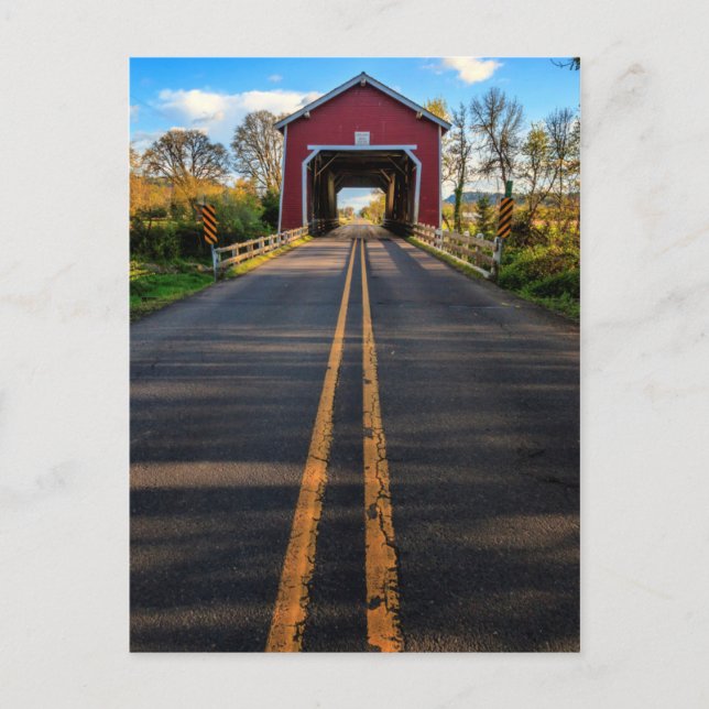 Postal EE.UU., Oregón, Scio, Puente Shimanek 2 (Anverso)