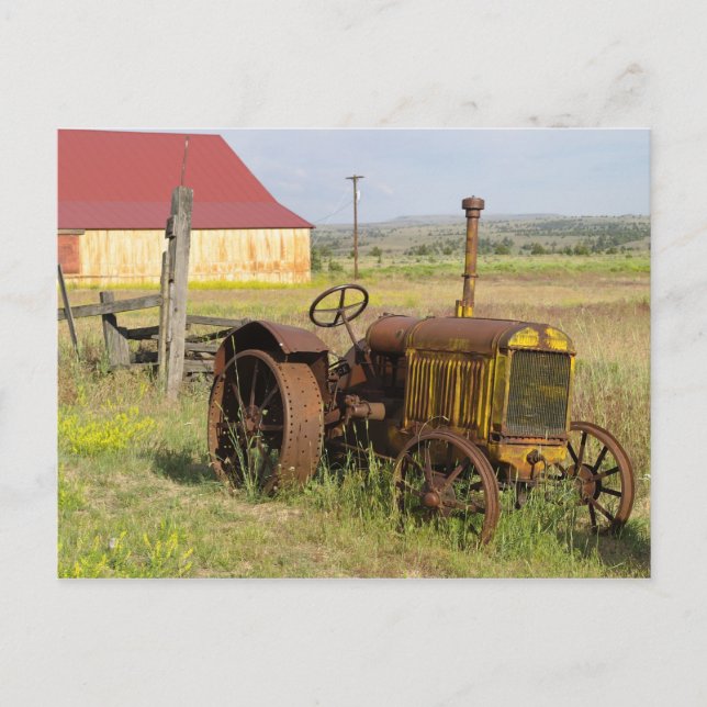 Postal EE. UU., Oregón, Shaniko. Tractor viejo oxidado en (Anverso)