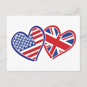Postal EE.UU.—Reino Unido-Amor