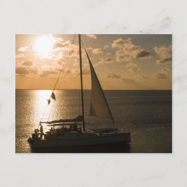 Postal EE. UU., Texas, isla de South Padre. Barco de vela (Anverso)