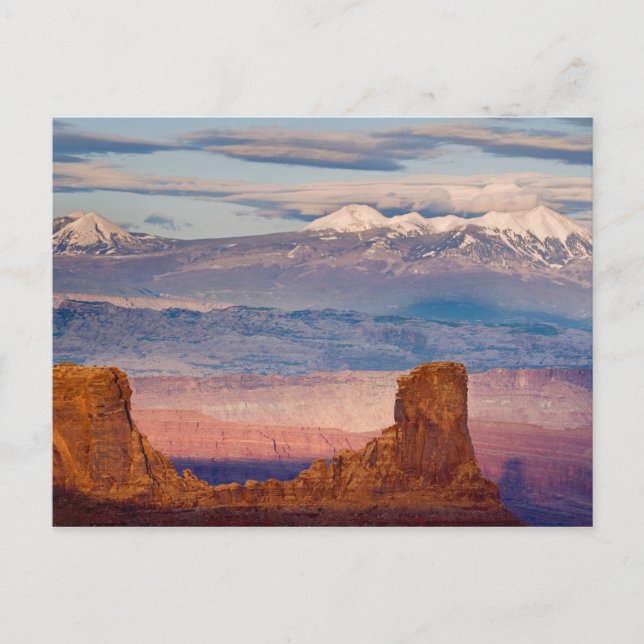 Postal EE. UU., Utah. Vista panorámica de las montañas La (Anverso)