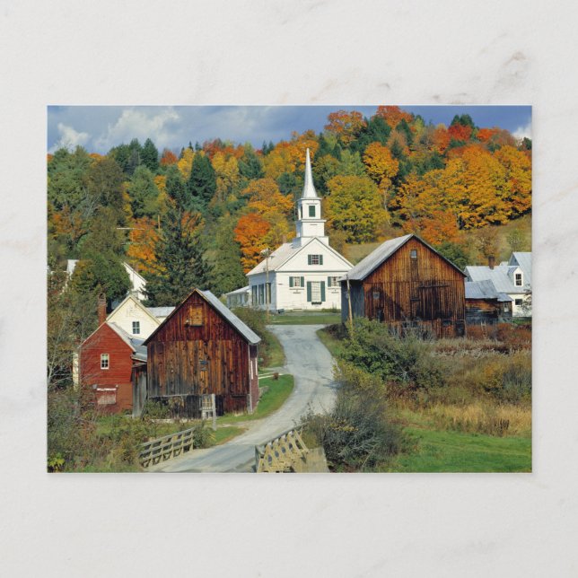 Postal EE. UU., Vermont, Waits River. El follaje de otoño (Anverso)