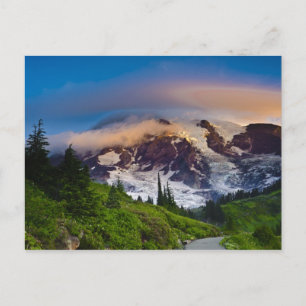 Postal EE. UU., Washington, Monte Rainier. Sol de la maña