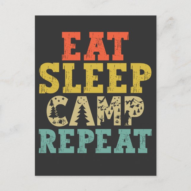 Postal Eee Sleep Camp Repeat Camover (Anverso)
