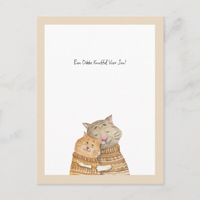 Postal Een Knuffel Voor Jou! Kaart. (Anverso)