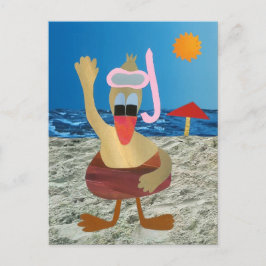 Postal Eend op vakantie tropisch zon zee strand vrolijk