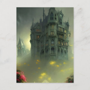 Postal Eerie Gothic Mansion Digital Art