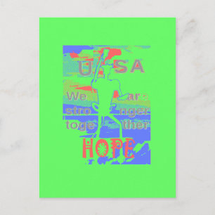 Postal EEUU Hope: Neon Lemon y arte Naranja