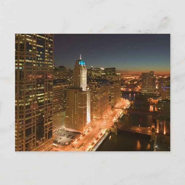 Postal EEUU, Illinois, Chicago: El bucle: Edificios (Anverso)
