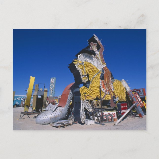 Postal EEUU, Nevada, Las Vegas, carteles en el depósito d (Anverso)