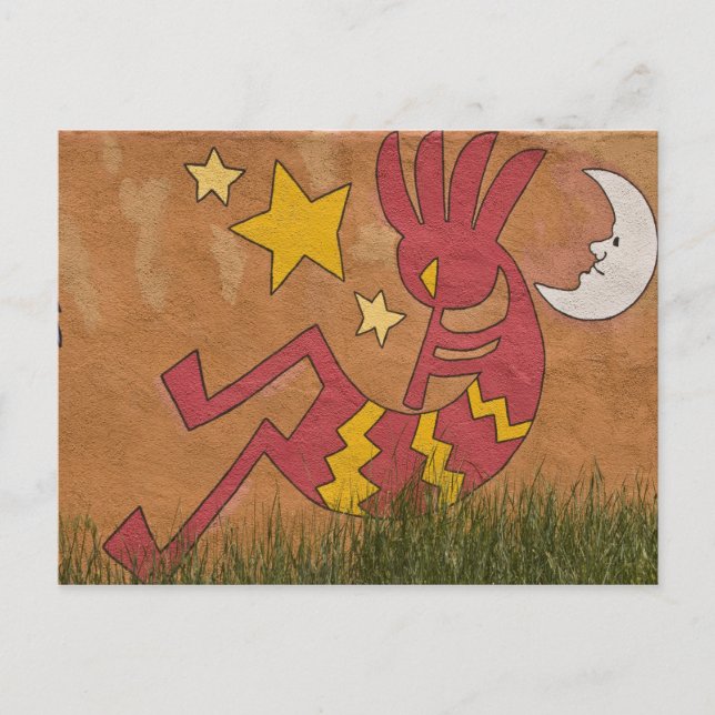 Postal EEUU, Nuevo México, Santa Fe. Mural de un