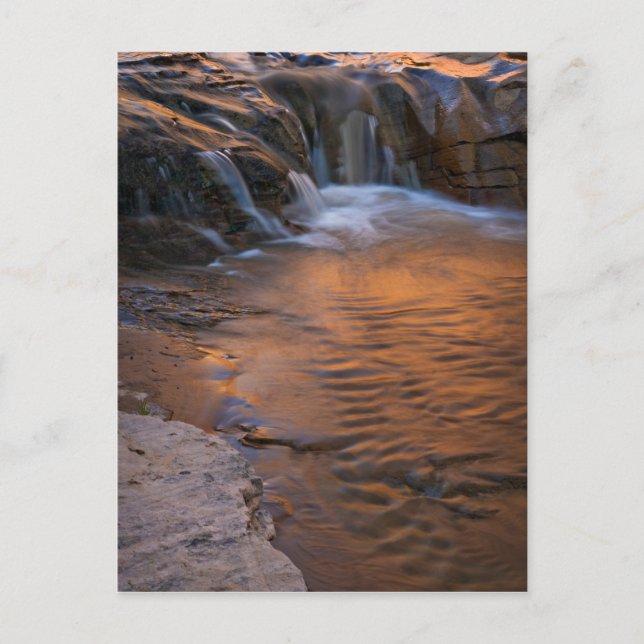 Postal EEUU, Utah, Salvaje Escalante. Cascada (Anverso)