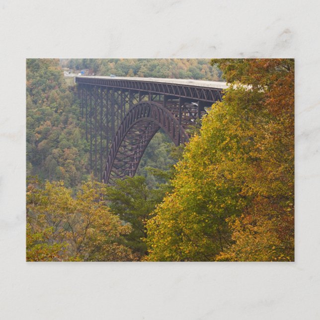 Postal EEUU, Virginia Occidental, Fayetteville. Río Nuevo (Anverso)